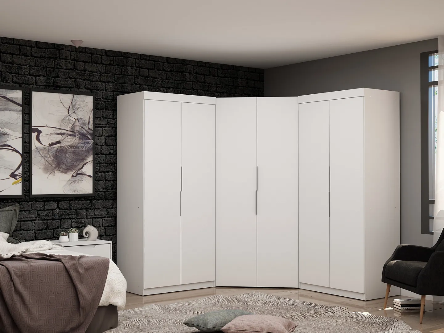 Mulberry 3.0 Sectional Wardrobe Corner Closet - Thumbnail 5