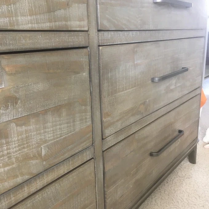 Universal Cove Wood Double Dresser w/6 Drawers, Gray Oak