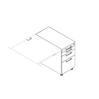 <b>KRT73P</b> - Right Pedestal w/Separate Pencil Drawer