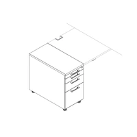 <b>KRT73L</b> - Left Pedestal w/Separate Pencil Drawer
