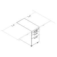 <b>KRT73LP</b> - Middle Pedestal w/Separate Pencil Drawer