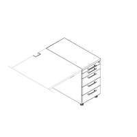 <b>KRT74P</b> - Right Pedestal w/Separate Pencil Drawer