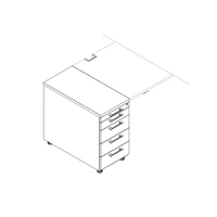 <b>KRT74L</b> - Left Pedestal w/Separate Pencil Drawer