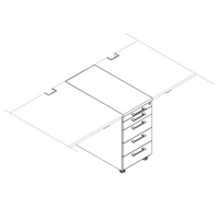 <b>KRT74LP</b> - Middle Pedestal w/Separate Pencil Drawer