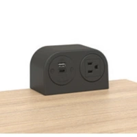 ZUS017 - Top or under mount power block with 1 power socket and 1 USB type-A+C socket, 118