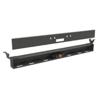 ZUS096 - Central cable tray with cut-outs for power sockets and 8 data knockouts for L=70.8 in. desk. Inside double sided duplex block with 8 power sockets, covered with metal frame. Attached to the desktop, with openable side cover (data jack have to be 