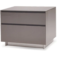 High Gloss Light Grey/Light Grey Glass Top