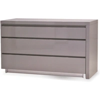 High Gloss Light Grey/Light Grey Glass Top
