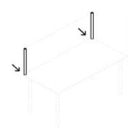 <b>DZK161</b> + <b>DZK001</b> - desk screen with metal holders for 62.9