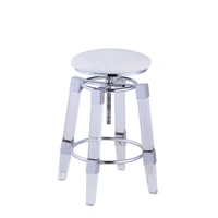 Clear/Chrome w/White PU Upholstered Seat