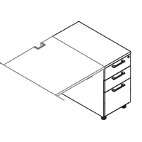 <b>KDT73P</b> - Right Stationary 3 Drawers pedestal