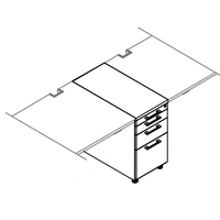 <b>KRT73LP</b> - Middle Stationary pedestal w/ separate pencil drawer