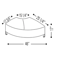 <b>F44</b> - Irregular Curved Module Right. Black Legs