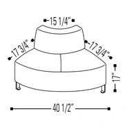 <b>F52</b> - Curved Regular Module w/Backrest. Black Legs