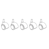 <b>FM68</b> - Black 1 1/2” diameter castors with Teﬂon tyre thread