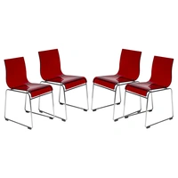 Transparent Red/Silver