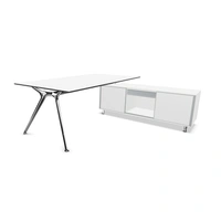 White Compact C Laminate Top, Polished Legs, White Storage