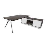 Dark Oak MFC Top, Polished Legs, Dark Oak Storage + White Doors
