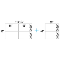 <b>V83</b> + <b>V830</b> - 4-Desk Bench + Extension