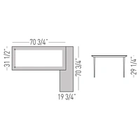 <b>LNM75</b> + <b>LNA11</b> - Single Desk w/Credenza