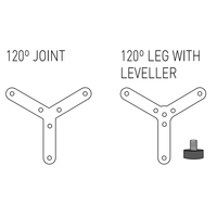 3 x <b>LK1108</b> - Pack for joining 3 panels of the same height in 120º