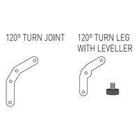 2 x <b>LK5108</b> - Pack for joining 2 panels of the same height in 120º