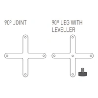 1 x <b>LK2108</b> - Pack for joining 4 panels of the same height in 90º