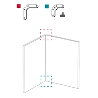 <b>LK41</b> - Pack for joining 2 panels of the same height in 90º