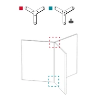 <b>LK11</b> - Pack for joining 3 panels of the same height in 120º