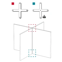 <b>LK21</b> - Pack for joining 4 panels of the same height in 90º