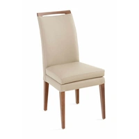 Beige Leather/Walnut
