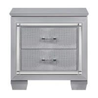 Silver Leatherette/Faux Alligator