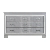 Silver Leatherette/Faux Alligator