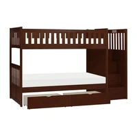Bunk Bed w/ Storage Boxes & Reversible Step Storage