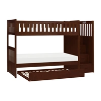 Bunk Bed w/ Twin Trundle & Reversible Step Storage
