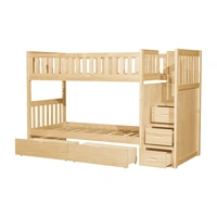 Bunk Bed w/ Storage Boxes & Reversible Step Storage, Twin/Twin Size