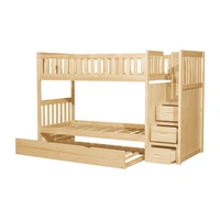 Bunk Bed w/ Twin Trundle & Reversible Step Storage, Twin/Twin Size