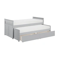 Trundle Bed w/ Storage Boxes, Twin/Twin Size