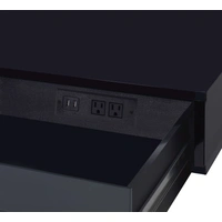 Desk with USB port and plug