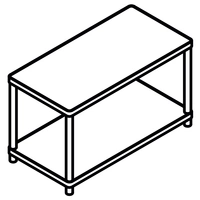 Stilt Office Single Metal Bookcase w/Shelf