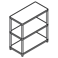 Stilt Office Single Metal Bookcase w/2 Shelves