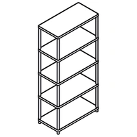 Stilt Office Single Metal Bookcase w/4 Shelves