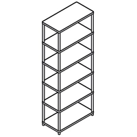 Stilt Office Single Metal Bookcase w/5 Shelves