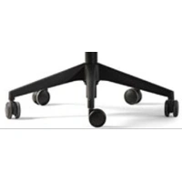 9160 - Stay Chair <b>without arms</b> - Black polyamide base, backrest & lumbar support - black castors  