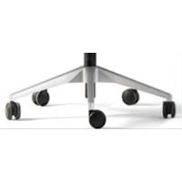 9280 - Stay Chair <b>without arms</b> - Silver aluminium base - Black backrest & lumbar support - black castors  