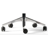 9980 - Stay Chair <b>without arms</b> - Polished aluminium base - Black backrest & lumbar support - black castors  