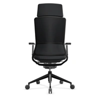 881 - Chair w/Black Base & Back Frame, Black Arms