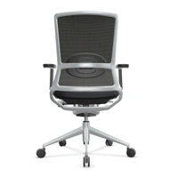 821 - Chair w/Silver Base & Back Frame, Black Arms