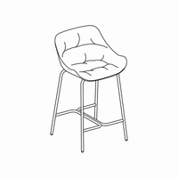 BL5P5H - high stool w/ 4 leg metal base, counter height