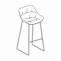 BL5P24H - high stool w/ 4 cantilever base, bar height